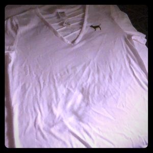 Lace up Victoria secret pink top